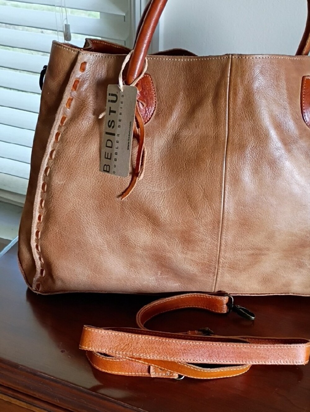 NWT BED|STU Rockaway Tote with Removable Strap, Oats Pecan - Picture 3 of 12